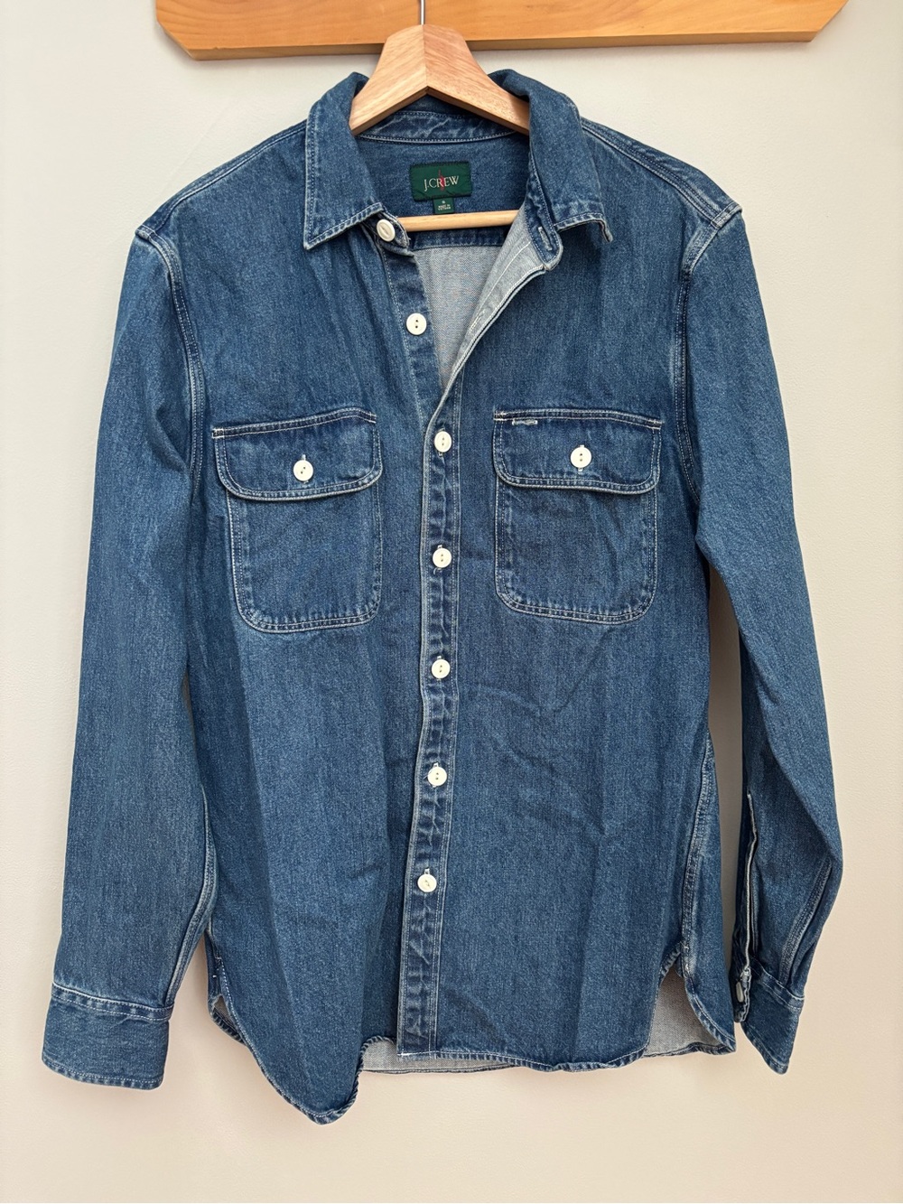 J. Crew Men's Dark Blue Denim Shirt Jacket